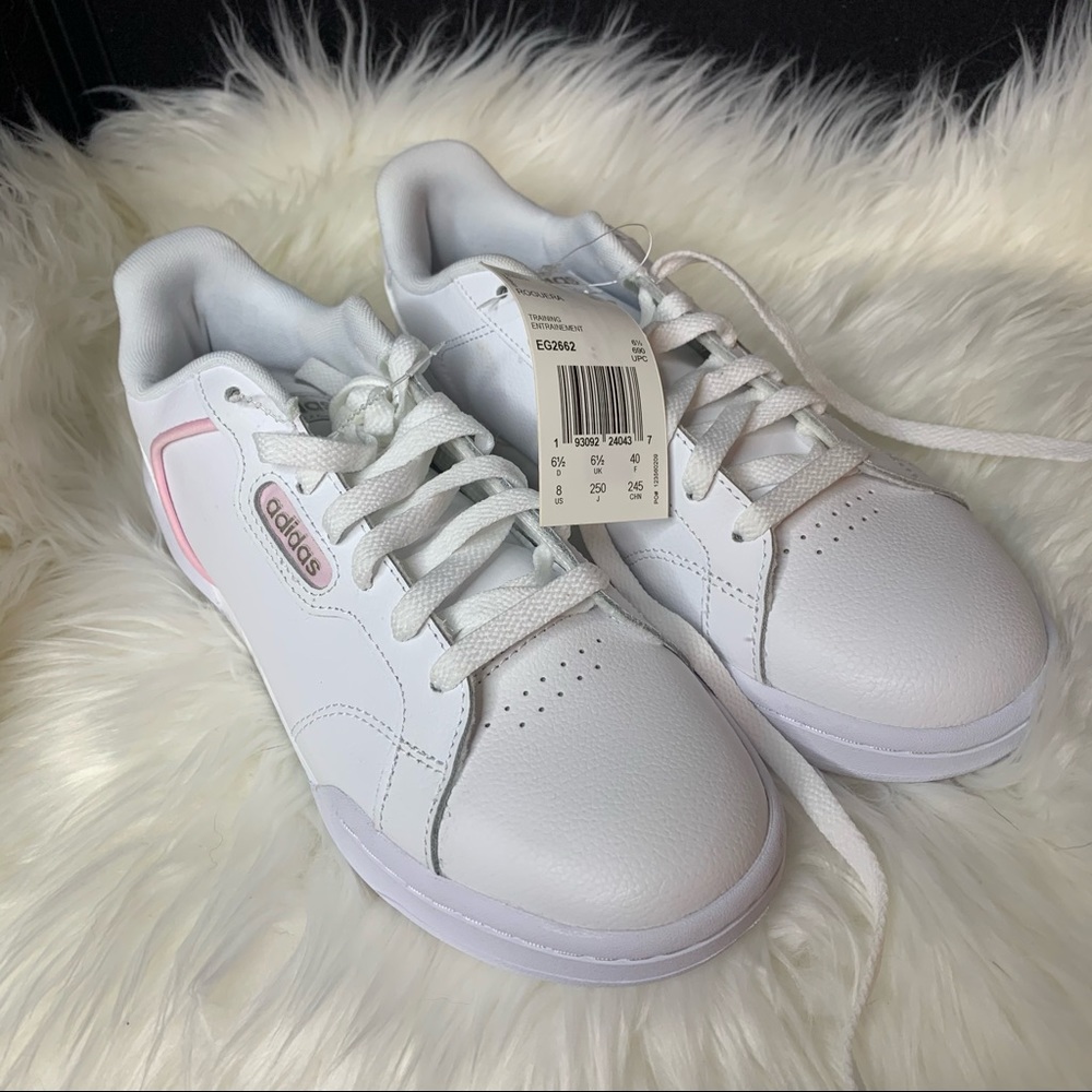 NWT ADIDAS ROGUERA TENNIS SHOE PINK & WHT SIZE 8